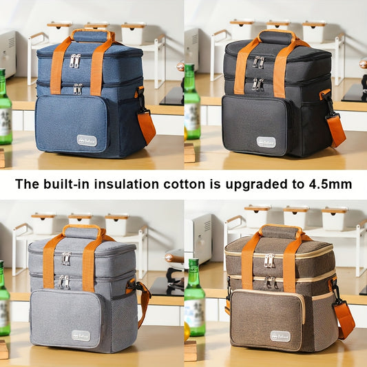 Double Layer Bento Bag with Long Handles