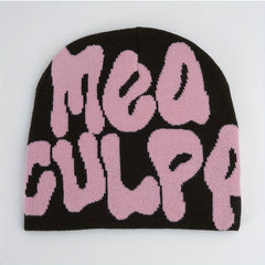 Y2K Knitted Beanie Cap Elastic Foldable Warm Skull Hat
