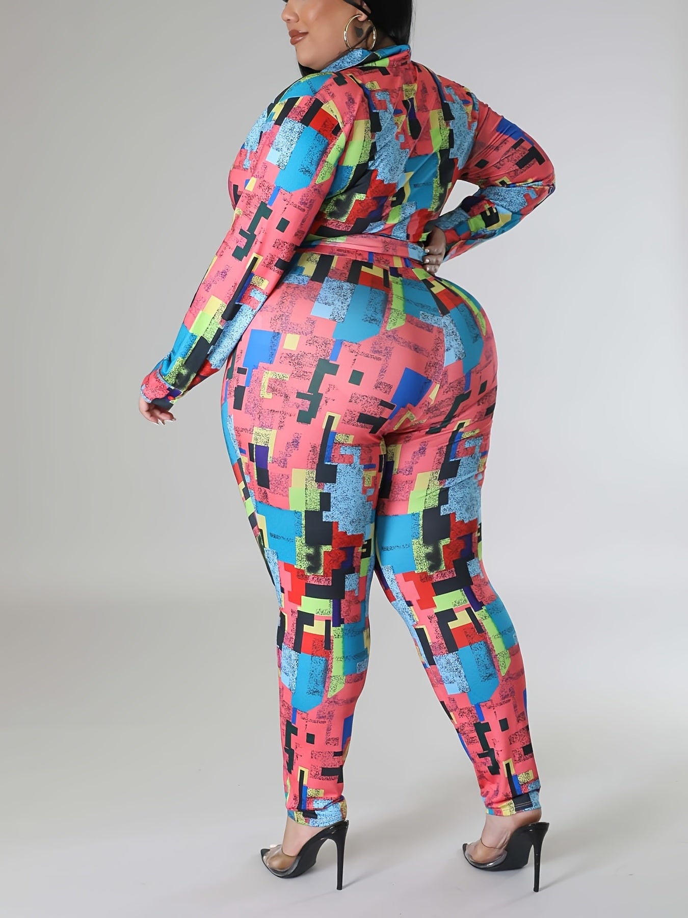  Geometric Print Shirt & Leggings Set