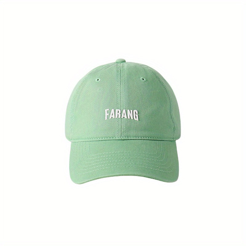 Letter Patch Baseball Cap Mint Green Lightweight Casual Sun Hat