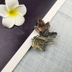 Vintage Maple Leaf Brooch Metal Charm Collar Lapel Pin
