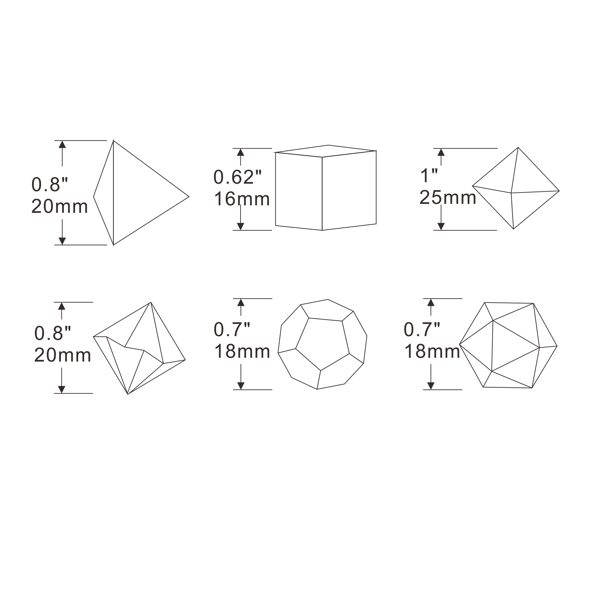 7pcs Stone Style Dice Board Game Dice Polyhedral RPG Dice