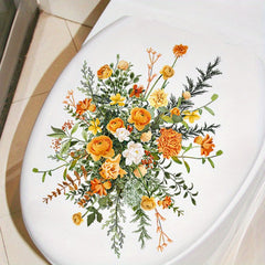 Funny Plant Flower Toilet Lid Decal Wall Sticker - Bathroom Decor