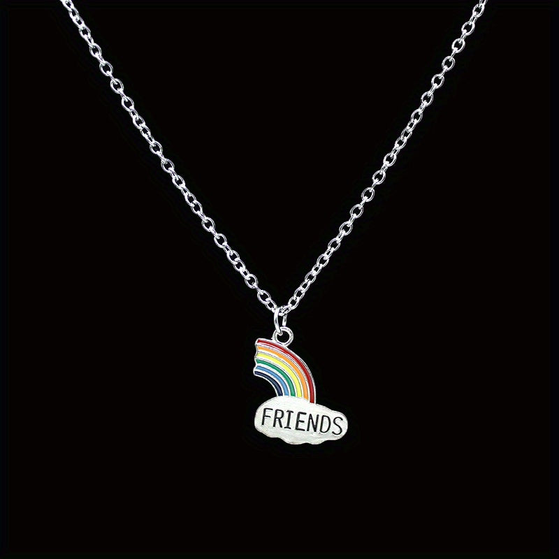 Friends Cloud Necklace Pendant Rainbow Splicing Couple Good Girlfriends