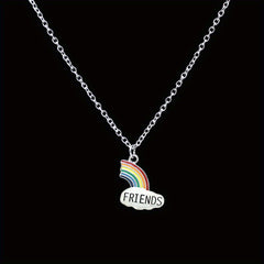 Friends Cloud Necklace Pendant Rainbow Splicing Couple Good Girlfriends