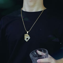 Golden Men's Alloy Hip Hop Cuban Chain