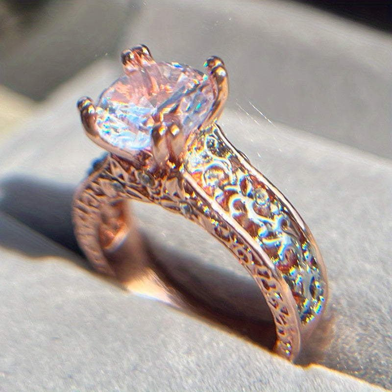 Stainless Steel Couples Rings Engagement Rings Rose