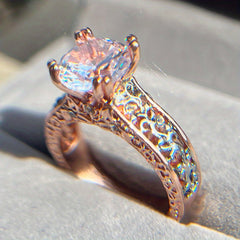 Stainless Steel Couples Rings Engagement Rings Rose