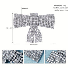 Rhinestone Hairpin Metal Headdress Bow Hairpin