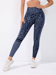 Leopard Pattern Yoga Leggings High Rise Stretchy Workout Pants