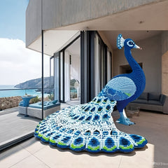 6518pcs Peacock Building Blocks 3D Ornaments Unzip Toy Interior Decoration