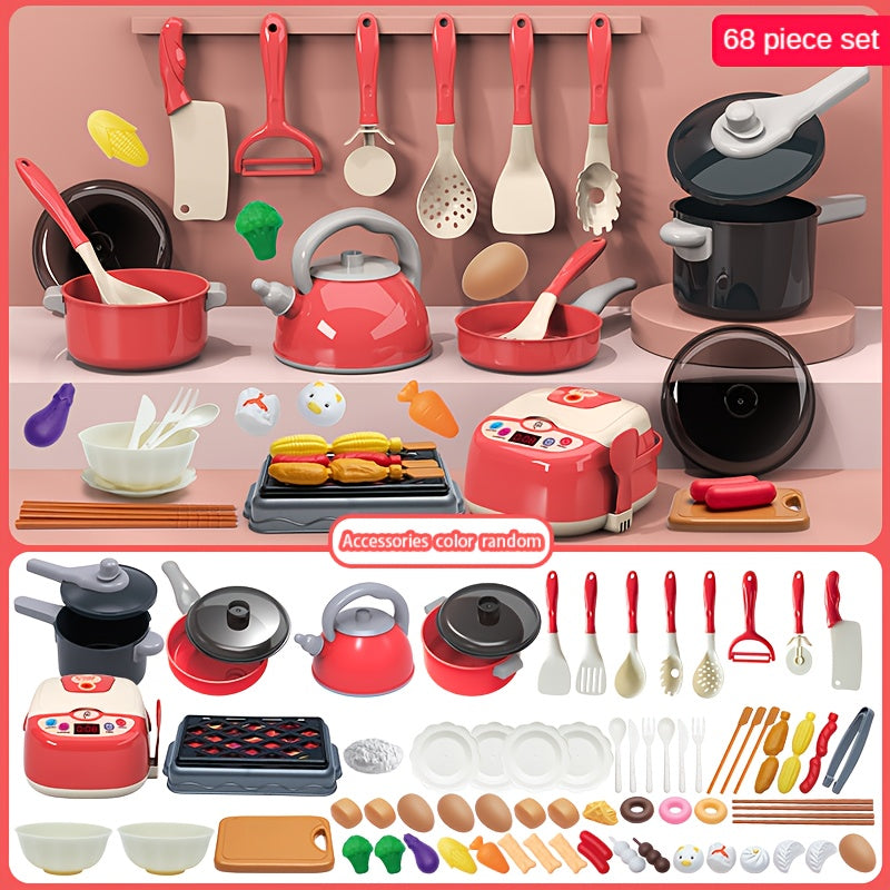 Kids Kitchen Playset with Utensils and Appliances for Cooking