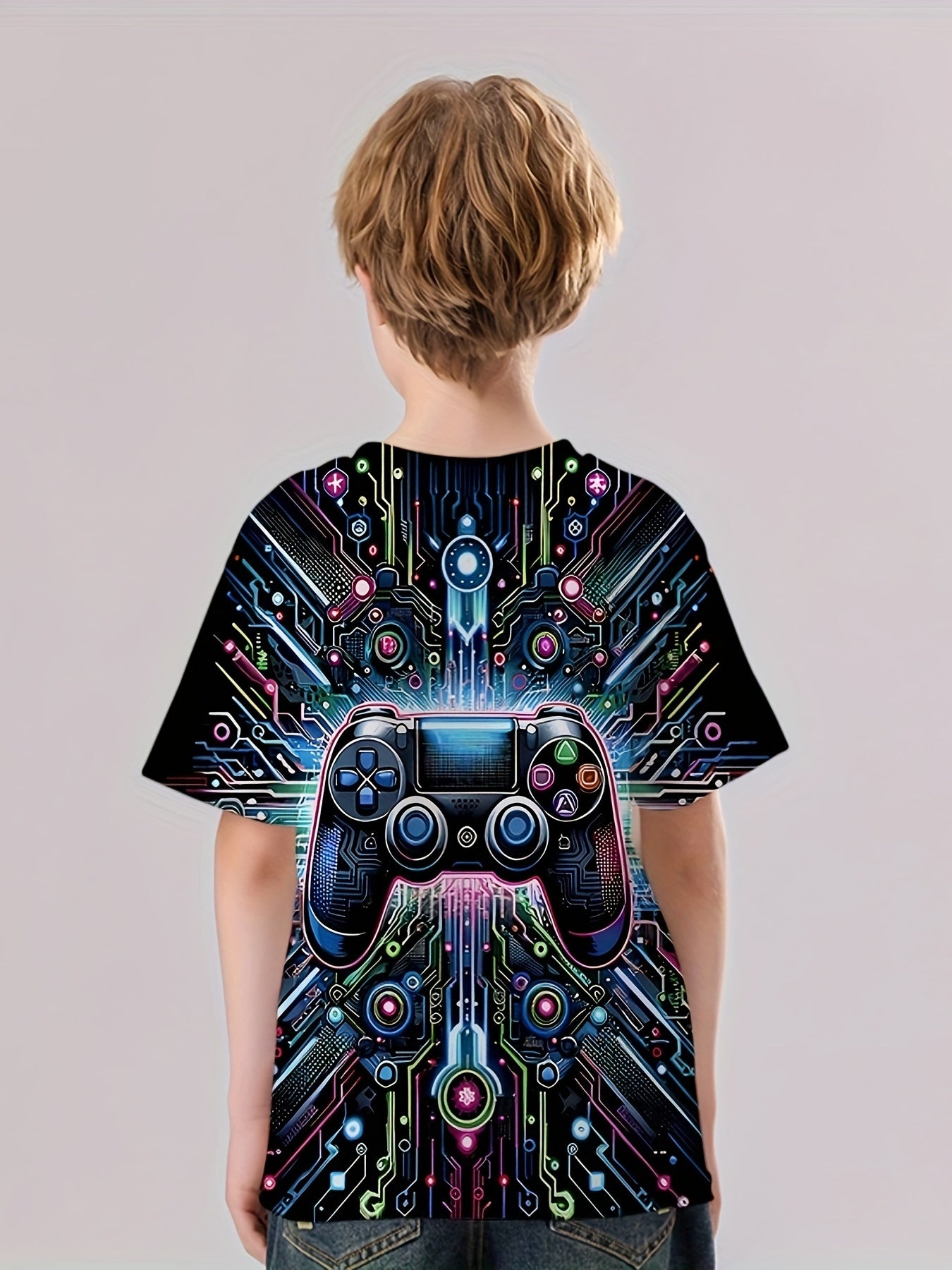 Game Controller 3D Print Boy's Casual Tee Short Sleeve