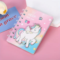 3D Unicorn Binder Notebook Spiral Journal for Girls Mini Notepad