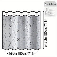 Geometric Pattern Shower Curtain Waterproof Fabric Bathroom Decor
