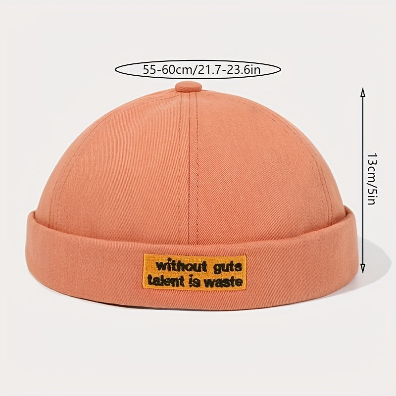 Letter Embroidery Patch Beanie Sailor Cap Brimless Hat