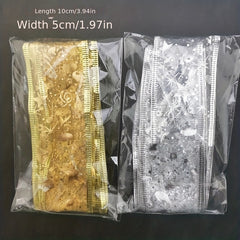5M Double Layer Christmas Ribbon Tree Ornaments Bow Packaging Crafts