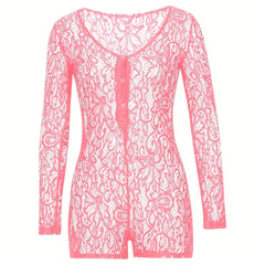 Sexy V Neck Romper Jumpsuit Long Sleeve Women's Clothing