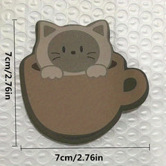 Cat Sticky Notes Colorful Memo Pad Reusable & Portable