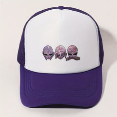 Purple Alien Trucker Hat Baseball Cap Mesh Sunshade Dad Hat