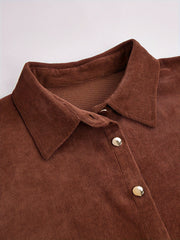  Corduroy Button Up Blouse