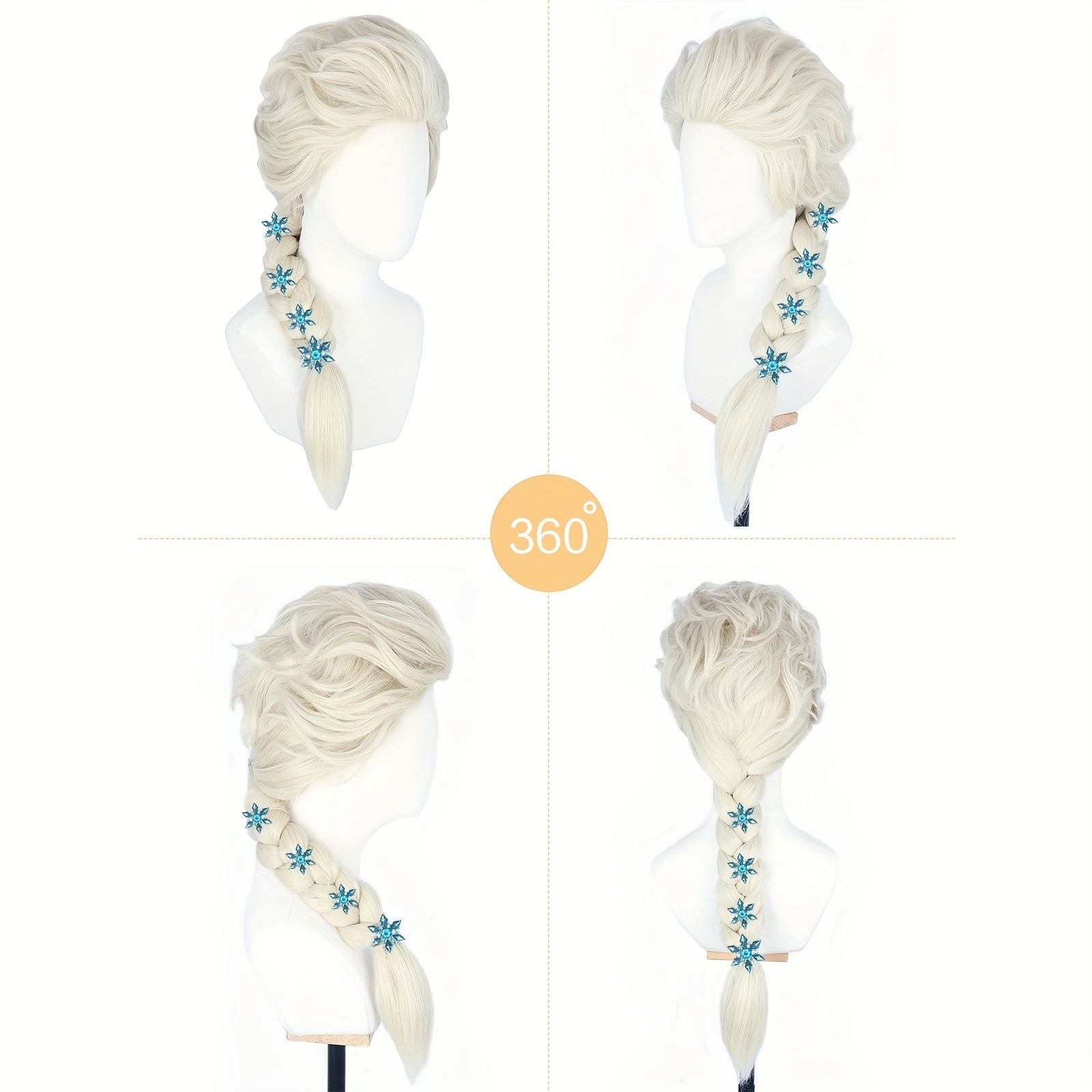 Blonde Princess Wig for Girls Cosplay Costume Party Halloween