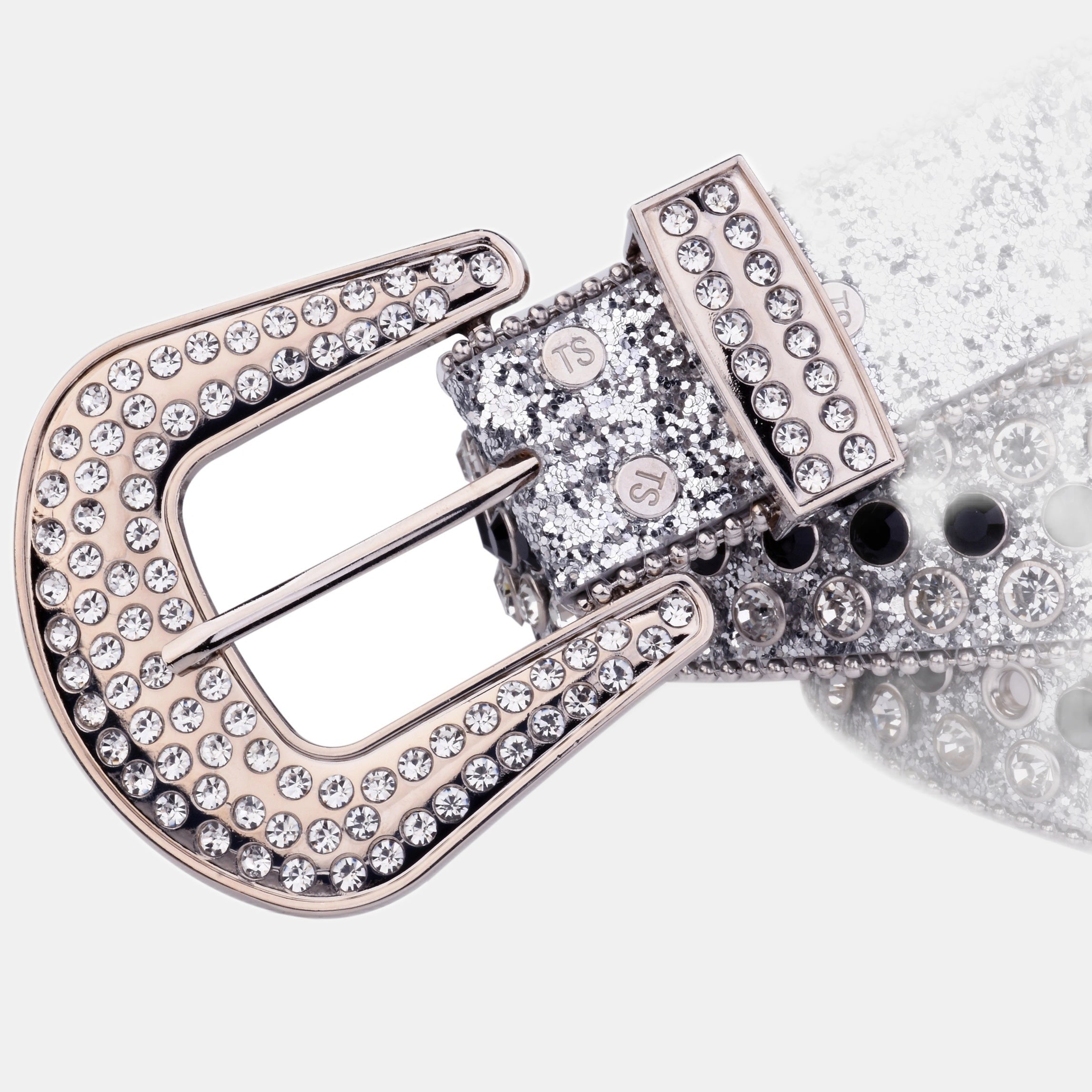 Glitter Belt Hip Hop Jeans Pants Belt Rhinestone Decor Belt