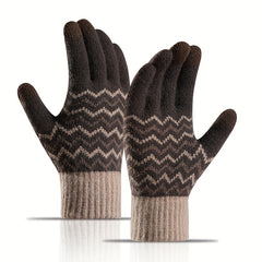 Winter Warm Knitted Gloves Thickened And Velvet Warm Gloves Touch Screen Gloves