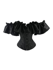Flounce Sleeve Lace Up Bustier Top