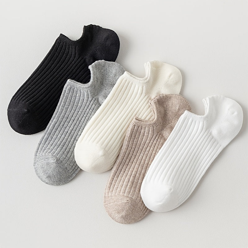 5 Pairs Soft Lightweight Low Cut Ankle Socks Women's Stockings