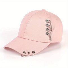 Adjustable Sunshade Baseball Cap With Hoop And Chain