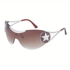 Y2K Rimless Sunglasses Gradient Lens Star Decor UV400