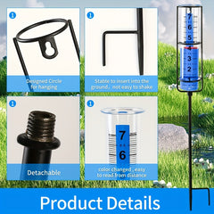 Rain Gauge Stake For Outdoor Garden Lawn Patio 17