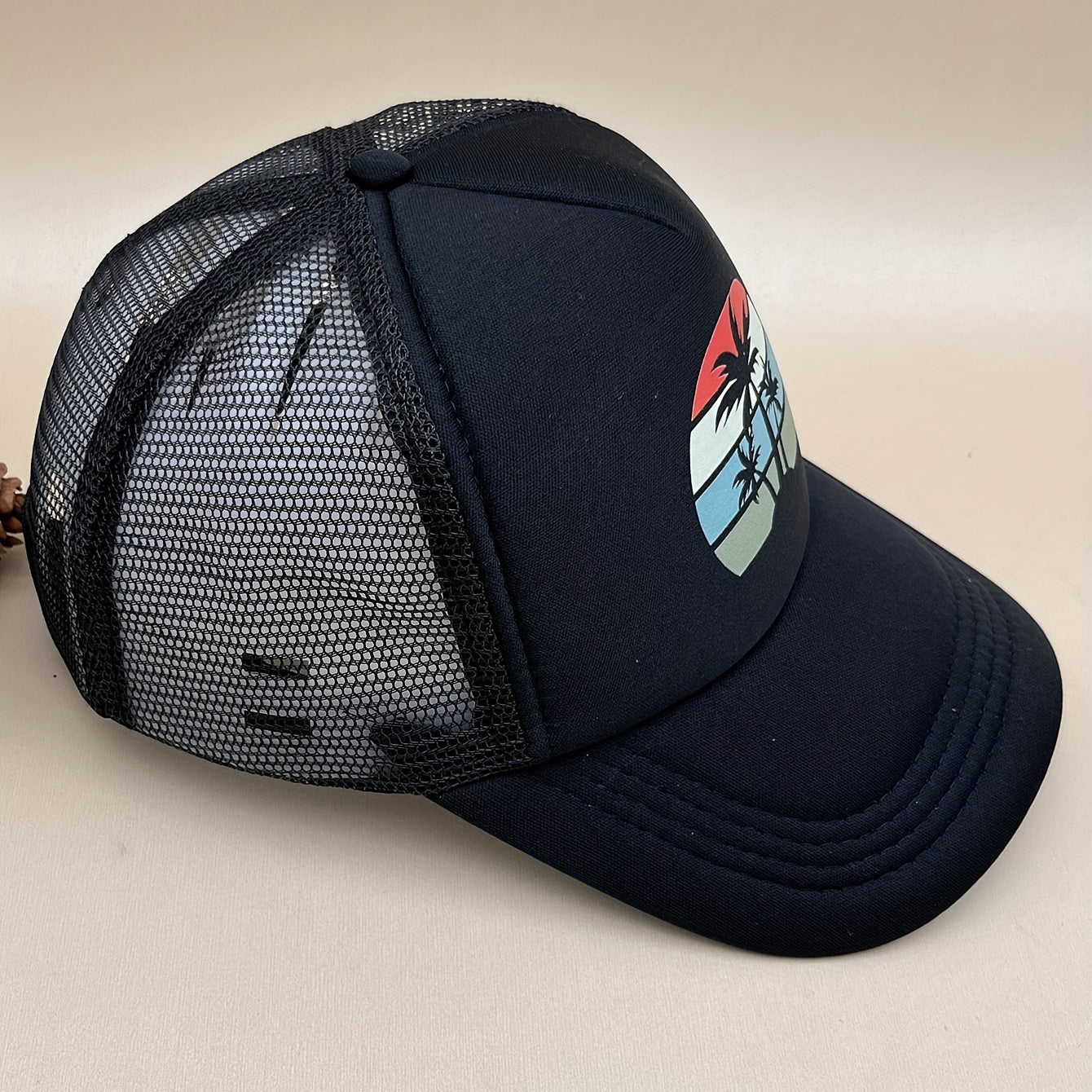 Adjustable Coconut Tree Pattern Baseball Cap for Outdoor Sport