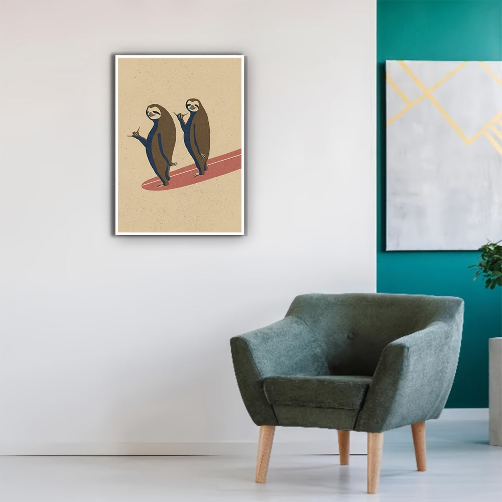 2pcs Sloths Animated Posters Wall Art High Definition Painting