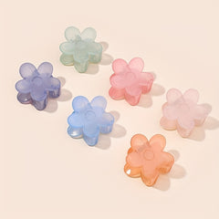 6pcs Transparent Flower Hair Claw Acrylic Shark Claw Hair Accessories