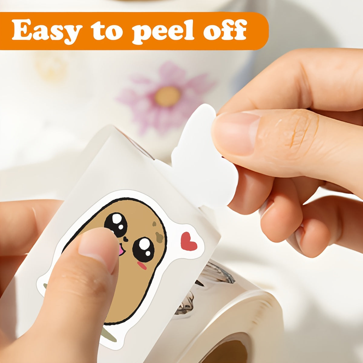 500pcs Potato Stickers Roll for Laptop Waterbottle Phone Skateboard