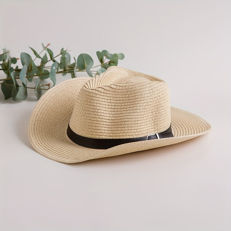 Sunshade Cowboy Hat Leather Belt Top Hat Fishing Hat Sun Protection Sun Hat
