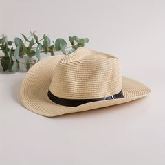 Sunshade Cowboy Hat Leather Belt Top Hat Fishing Hat Sun Protection Sun Hat