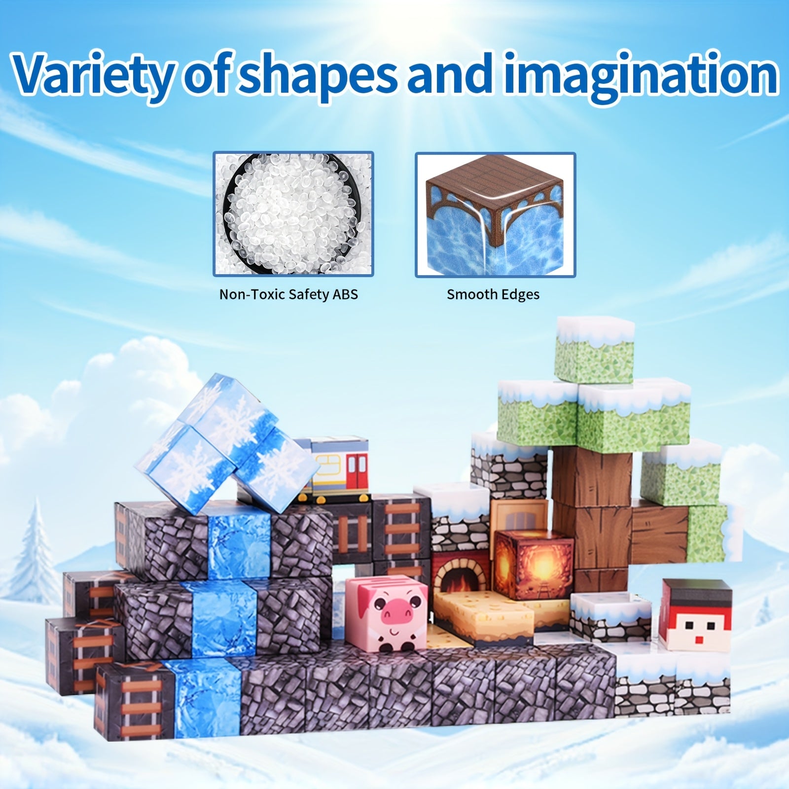 Magnetic Building Blocks Puzzle Educational Toys 100pcs Cube Set