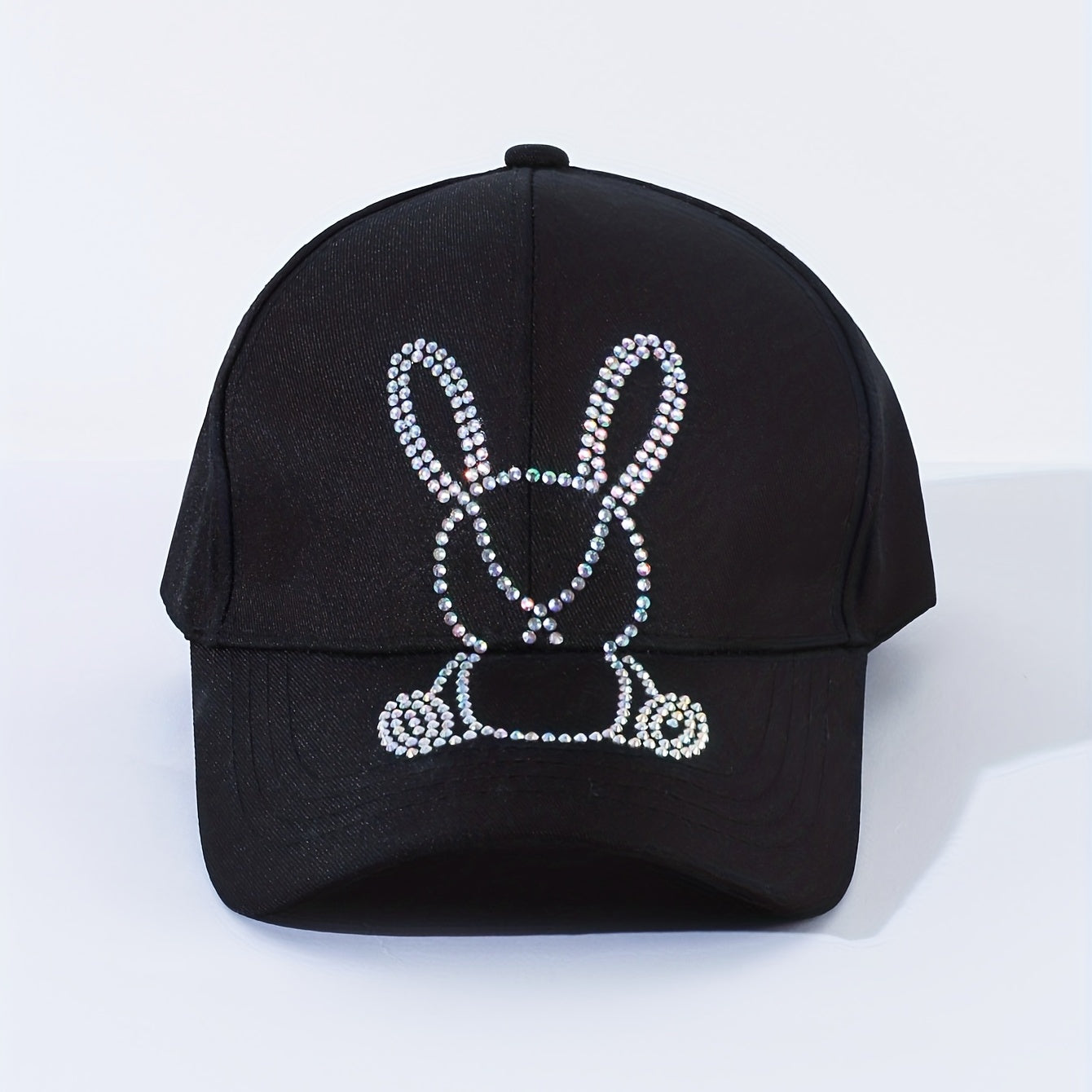 Rhinestone Bunny Baseball Cap Women Sunscreen Sports Hat Adjustable