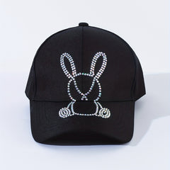 Rhinestone Bunny Baseball Cap Women Sunscreen Sports Hat Adjustable
