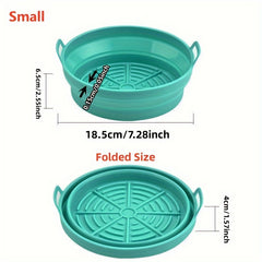 Reusable Air Fryer Silicone Pad Collapsible Nonstick, Easy to Clean