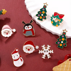 Men's Christmas Pattern Red Alloy Pin