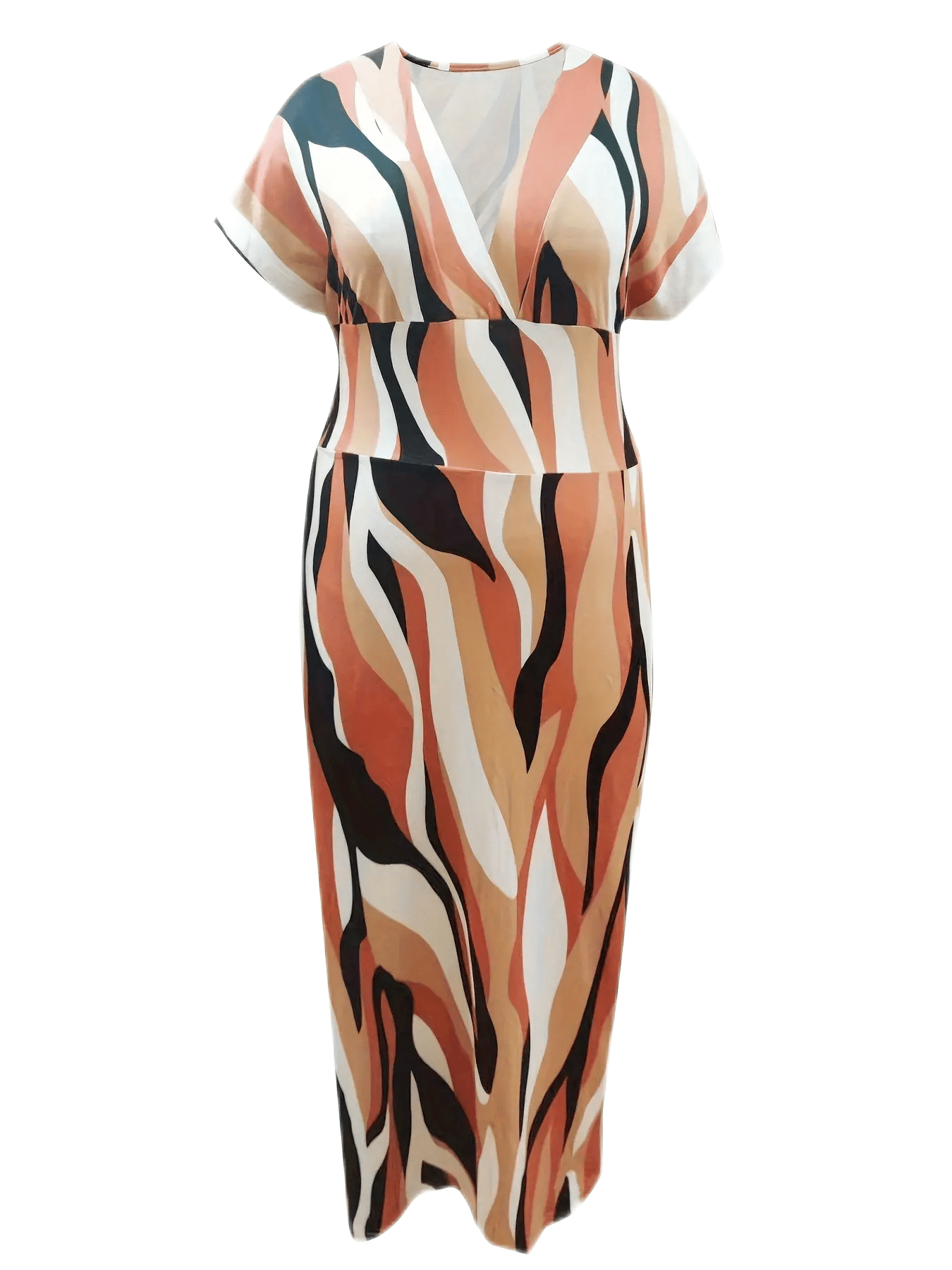  Tie Dye Batwing Sleeve Maxi Midi Dress