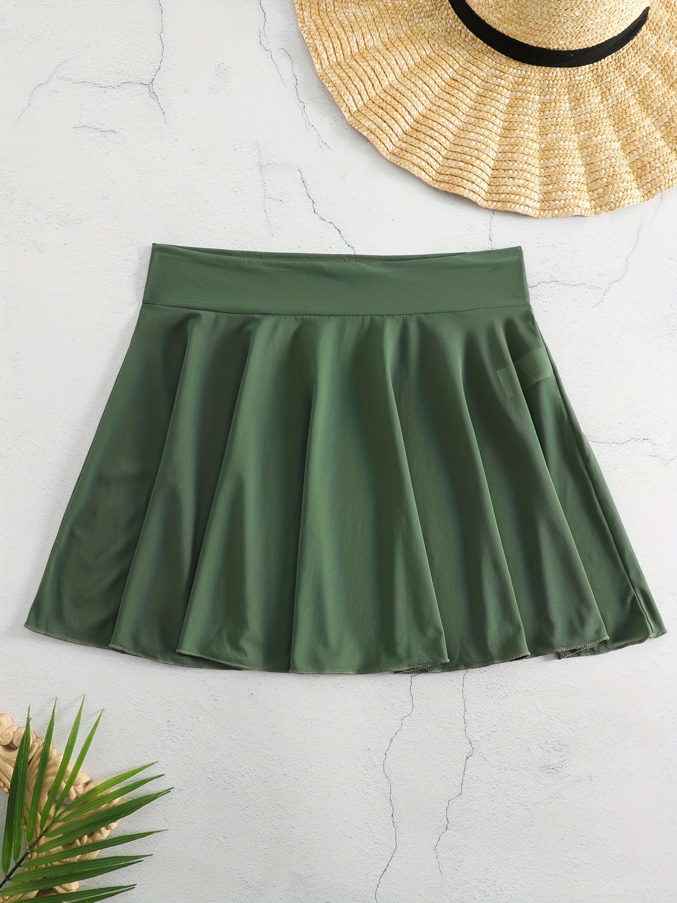 High Stretch Mesh Cover Up Skirt Solid Semi Sheer Beachwear Women's S