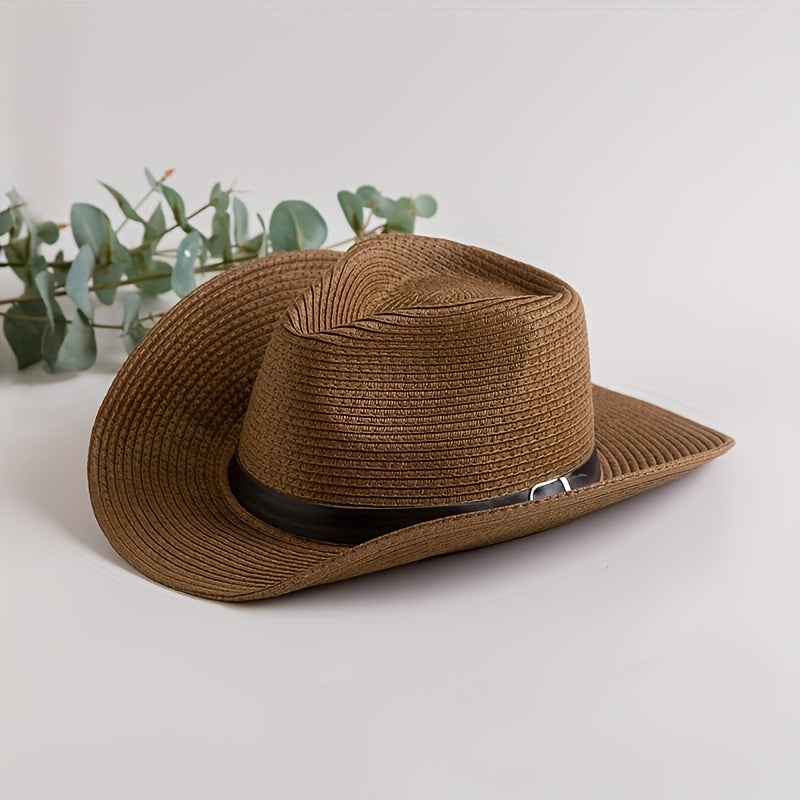Sunshade Cowboy Hat Leather Belt Top Hat Fishing Hat Sun Protection Sun Hat