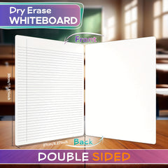 AMIBOX Dry Erase Notebook College Ruled Lined Board - Homeschool & Classroom Sup