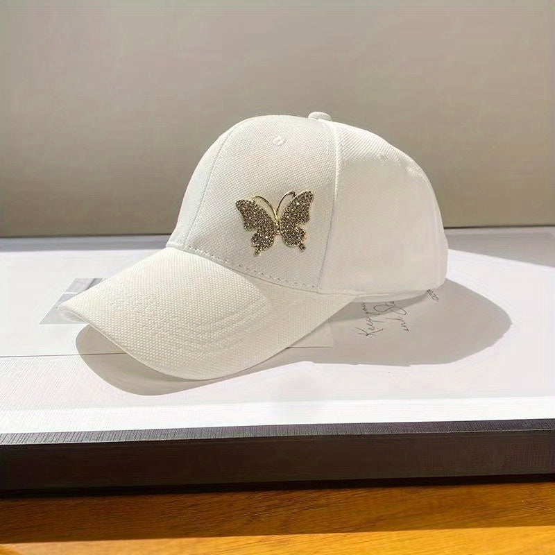 Butterfly Patch Baseball Cap Solid Casual Dad Hats Lightweight