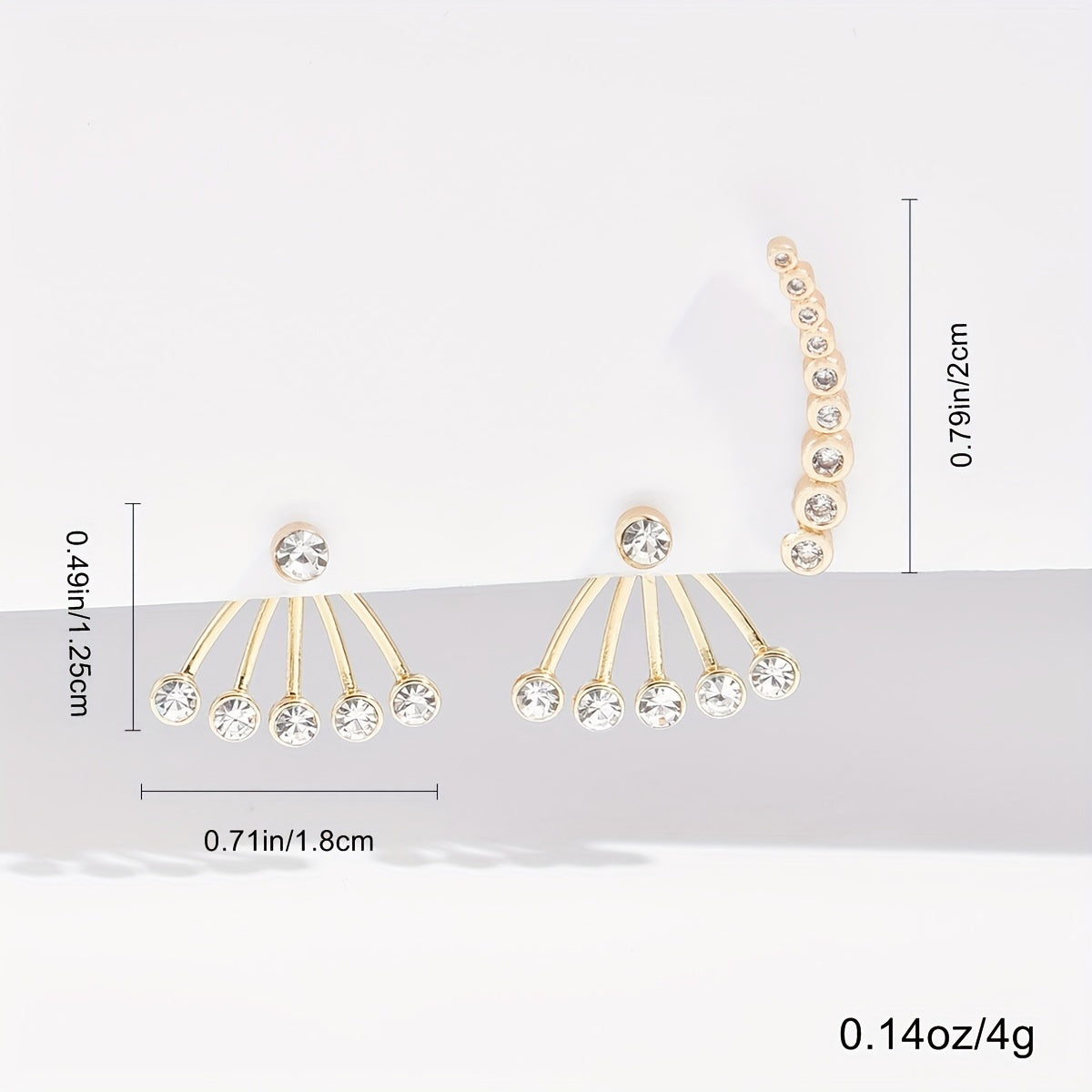 Boho Crystal Ear Jacket Earrings Rhinestone Ear Climber Jewelry